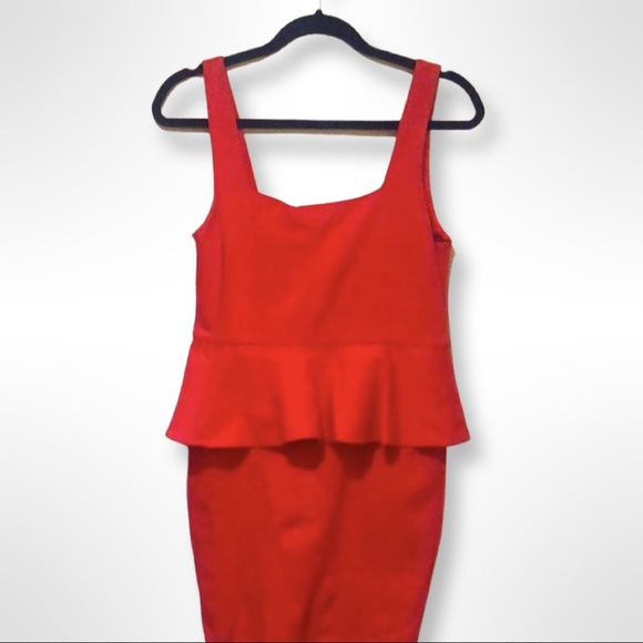 Alice + Olivia Red Peplum Dress - Picture 2 of 5